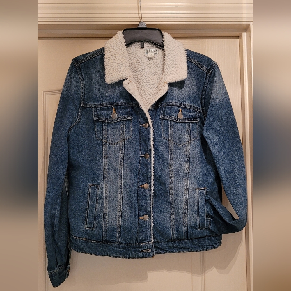 Francesca Miami Sheepskin lined Denim Jacket